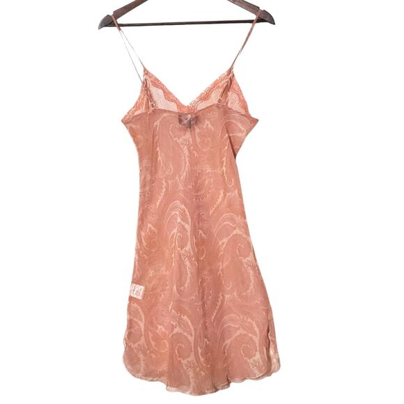 Vintage Bed Of Roses Sheer Slip Size S Paisley Fairy Coquette Ballet Peach Women - Picture 4 of 10